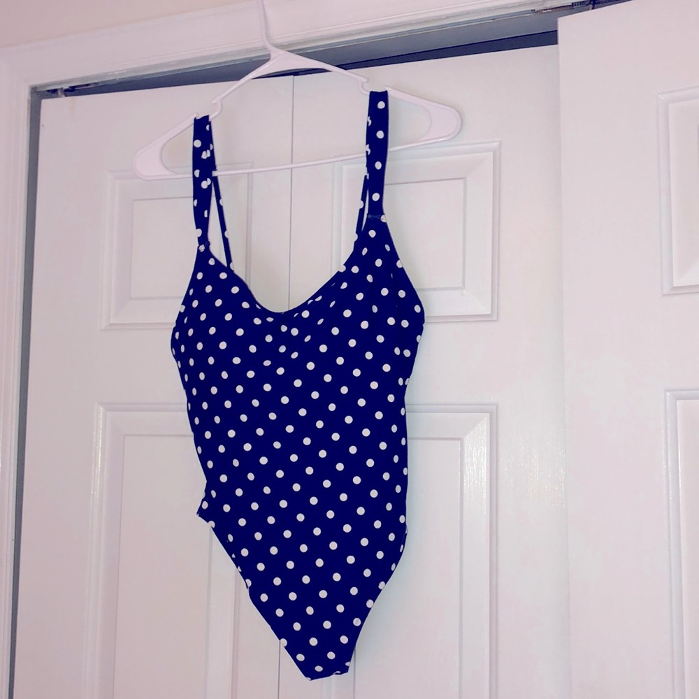 J. Crew Polka Dot Wide Strap One-Piece Swimsuit